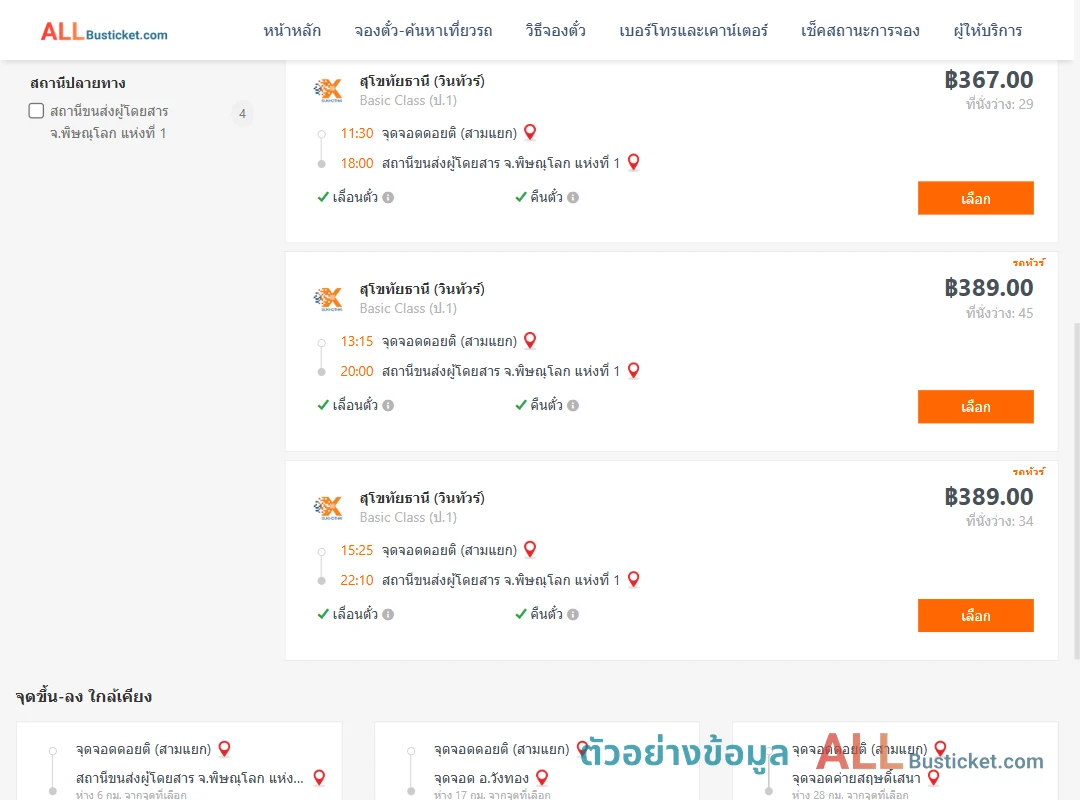 ตัวอย่างผลค้นหา ดอยติสามแยก-พิษณุโลก1