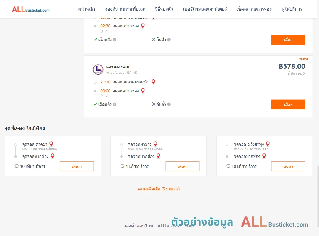 ตัวอย่างผลค้นหา ตลาดหนองหิน-ปากช่อง