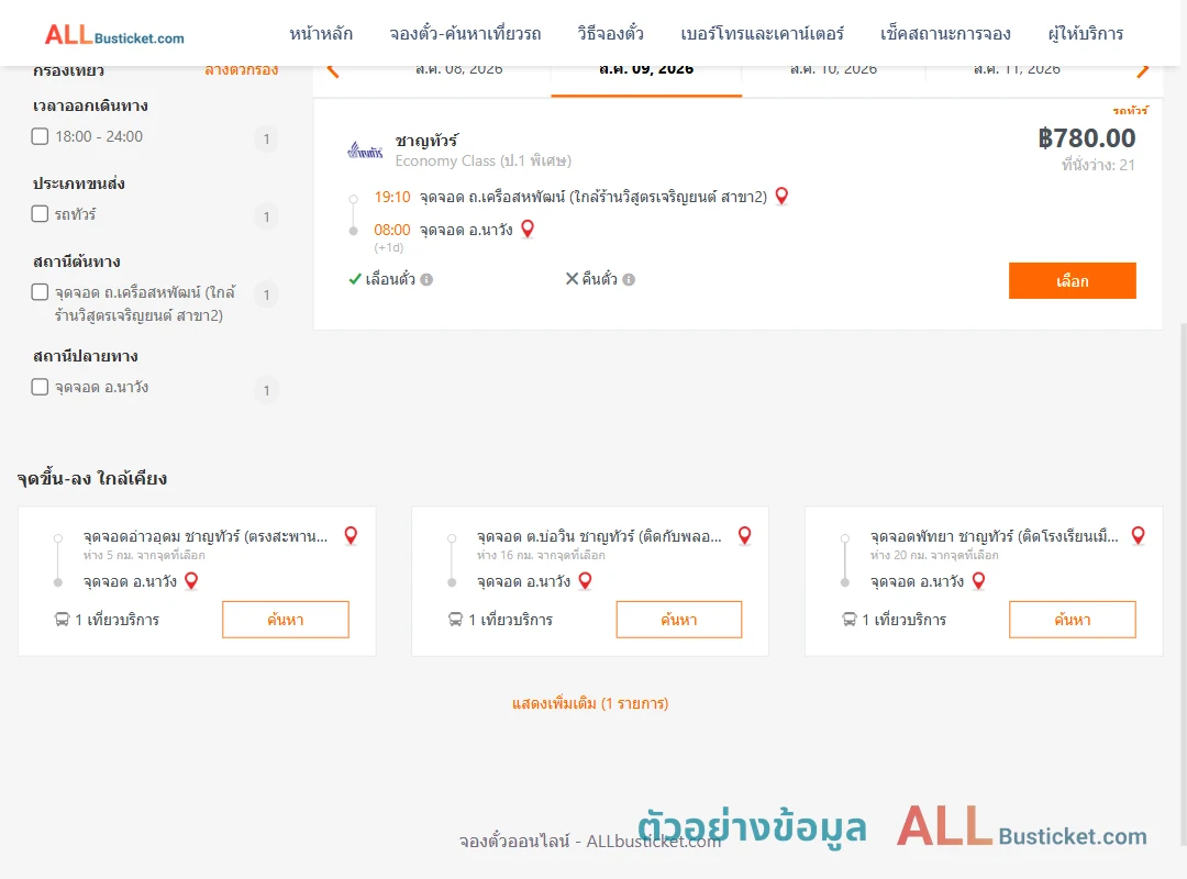 ตัวอย่างผลค้นหา ถ.เครือสหพัฒน์-นาวัง