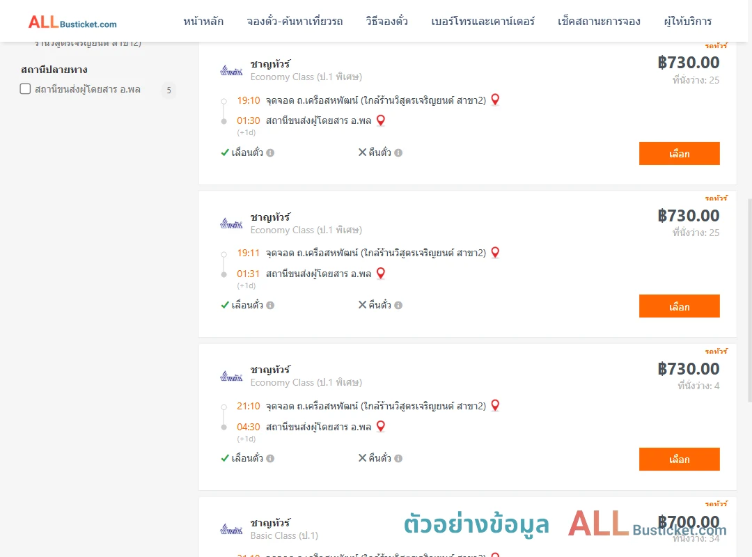 ตัวอย่างผลค้นหา ถ.เครือสหพัฒน์-พล