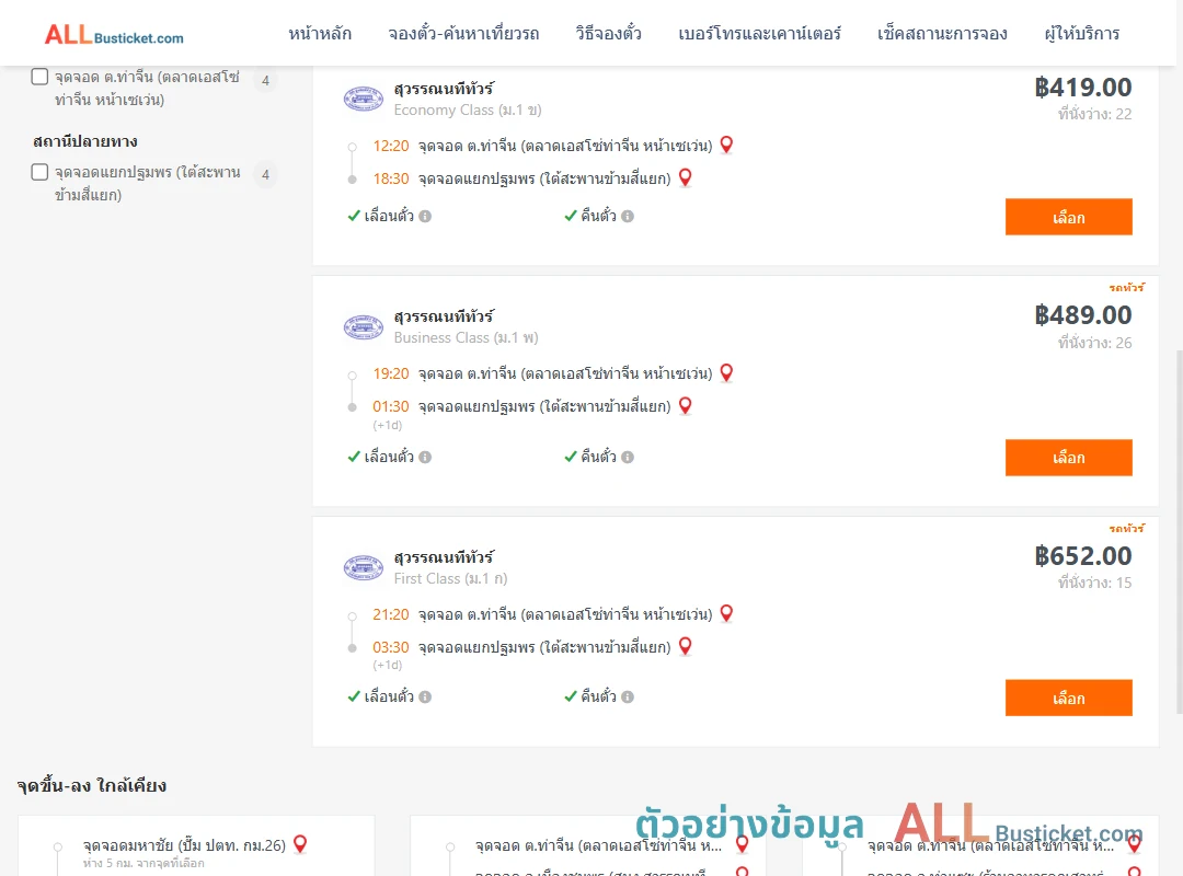 ตัวอย่างผลค้นหา ท่าจีน-แยกปฐมพร