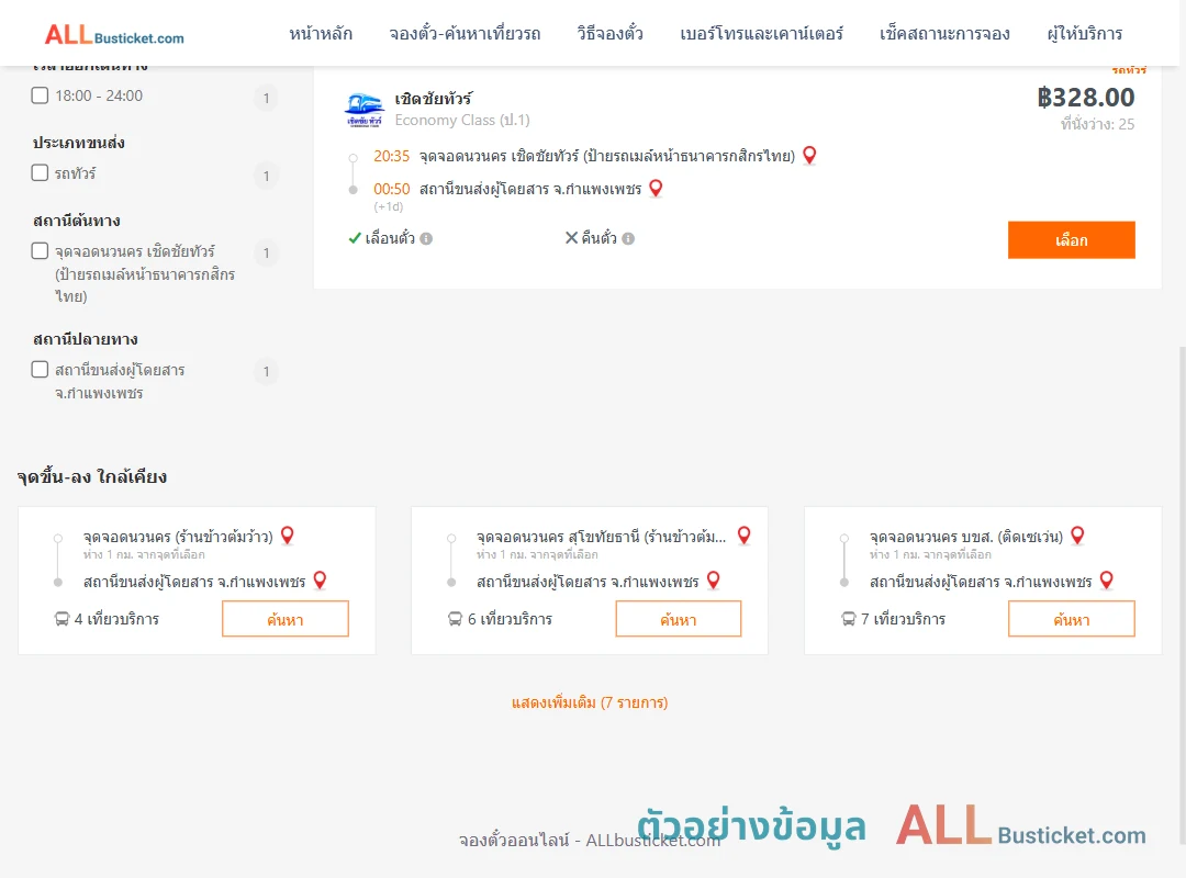 ตัวอย่างผลค้นหา นวนคร-กำแพงเพชร