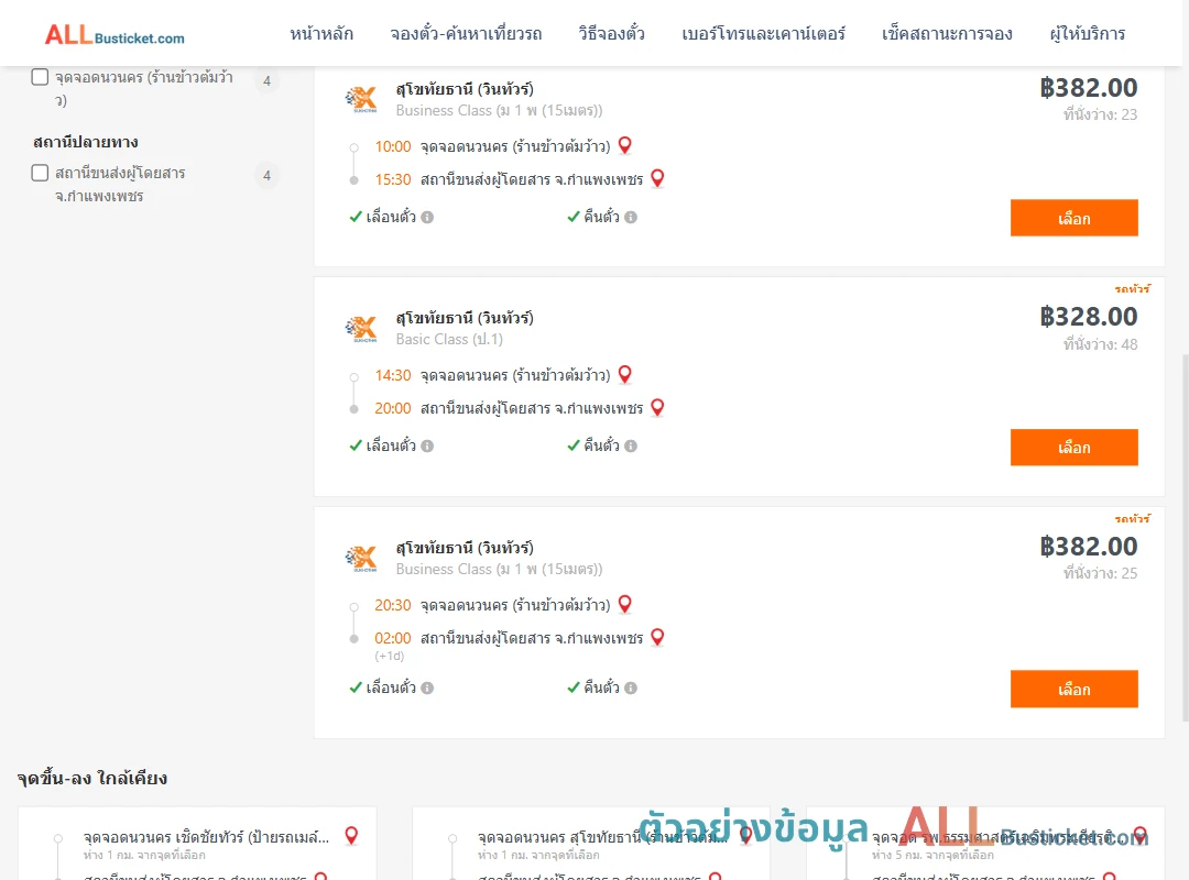 ตัวอย่างผลค้นหา นวนคร-กำแพงเพชร