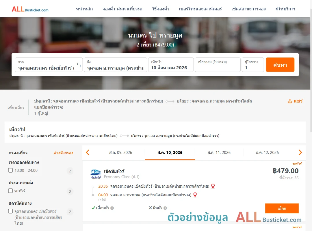 ตัวอย่างผลค้นหา นวนคร-ทรายมูล