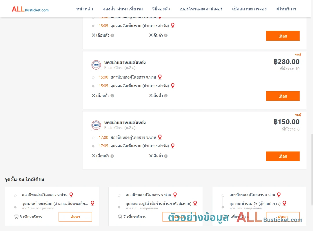 ตัวอย่างผลค้นหา น่าน-วัดเชียงราย