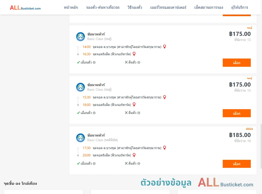 ตัวอย่างผลค้นหา บางขุด-รังสิตฟิวเจอร์พาร์ค
