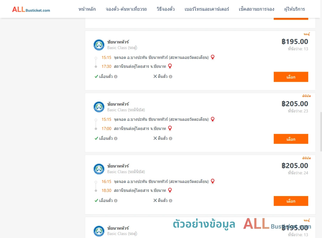 ตัวอย่างผลค้นหา บางปะหัน-ชัยนาท