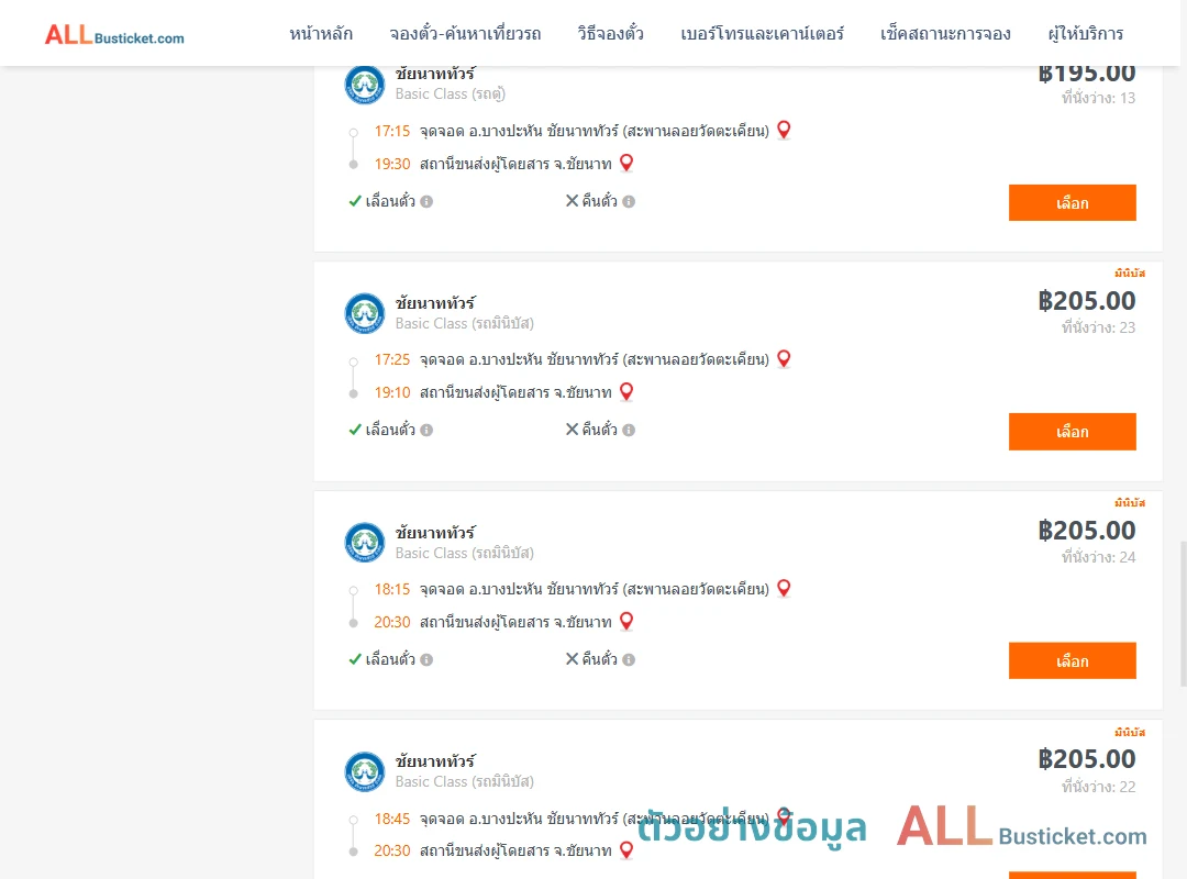 ตัวอย่างผลค้นหา บางปะหัน-ชัยนาท