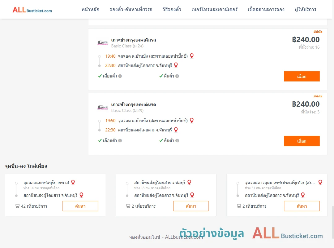 ตัวอย่างผลค้นหา บ้านบึง-จันทบุรี
