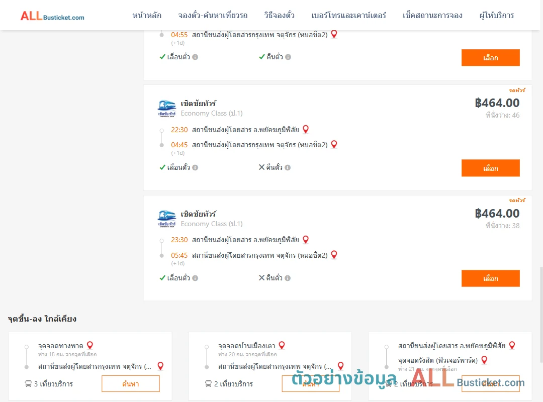 ตัวอย่างผลค้นหา พยัคฆภูมิพิสัย-กรุงเทพฯ