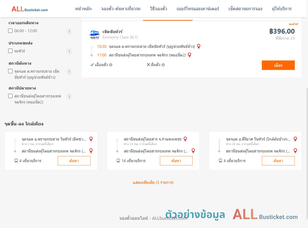 ตัวอย่างผลค้นหา พรานกระต่าย-หมอชิต2