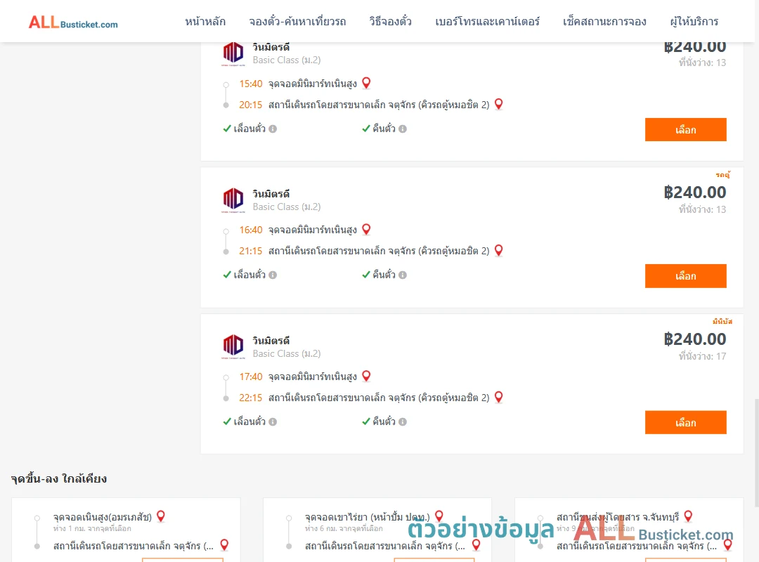 ตัวอย่างผลค้นหา มินิมาร์ทเนินสูง-คิวรถตู้หมอชิต2