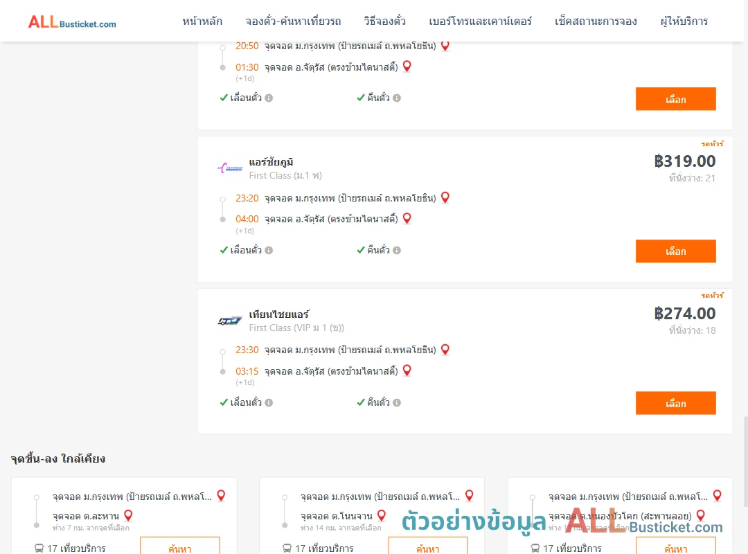ตัวอย่างผลค้นหา ม.กรุงเทพป้ายรถเมล์-จัตุรัส