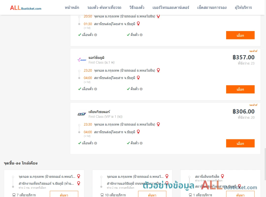 ตัวอย่างผลค้นหา ม.กรุงเทพป้ายรถเมล์-ชัยภูมิ