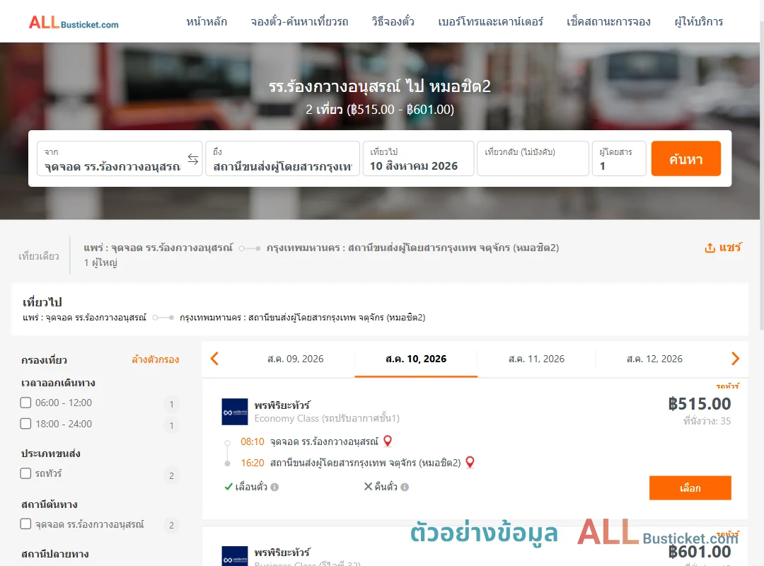 ตัวอย่างผลค้นหา รร.ร้องกวางอนุสรณ์-หมอชิต2