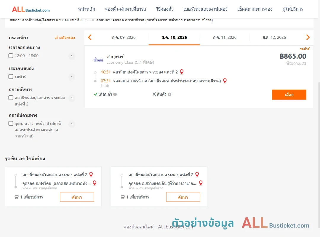 ตัวอย่างผลค้นหา ระยอง2-วานรนิวาส