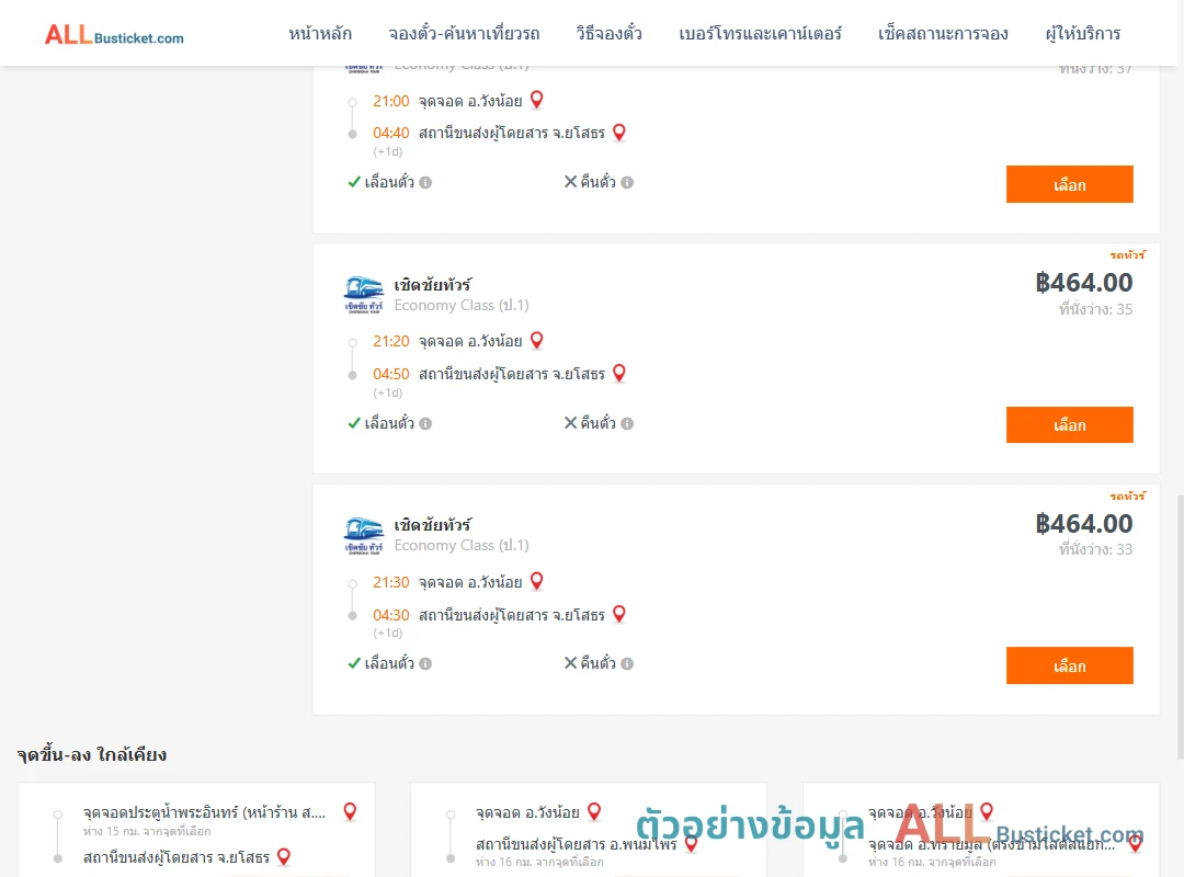 ตัวอย่างผลค้นหา วังน้อย-ยโสธร