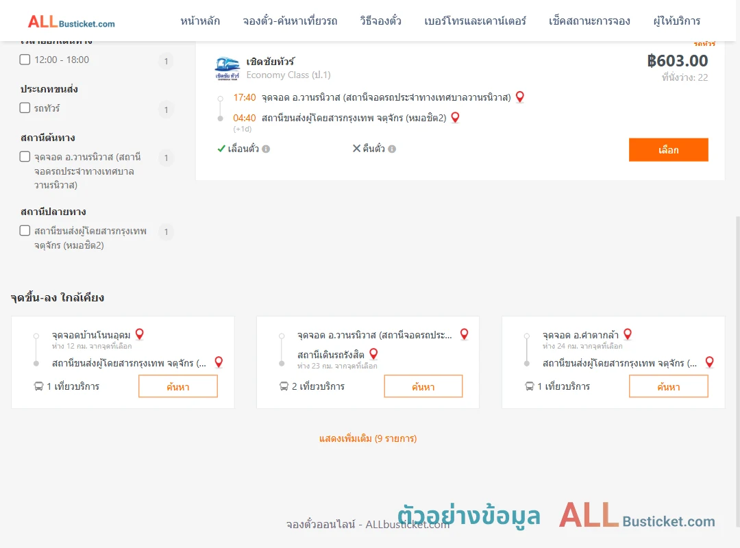 ตัวอย่างผลค้นหา วานรนิวาส-หมอชิต2