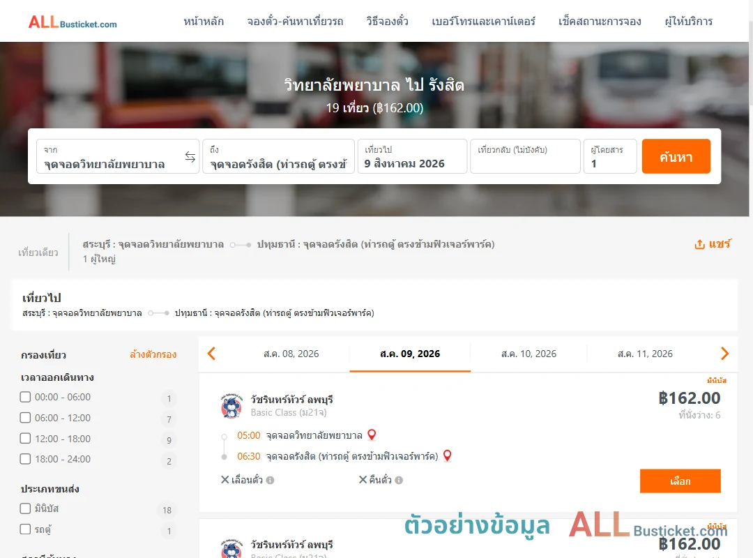 ตัวอย่างผลค้นหา วิทยาลัยพยาบาล-รังสิต