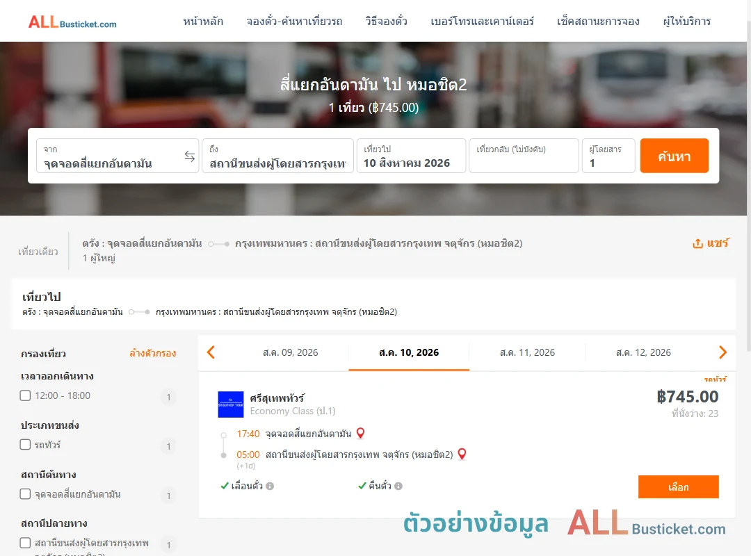 ตัวอย่างผลค้นหา สี่แยกอันดามัน-หมอชิต2