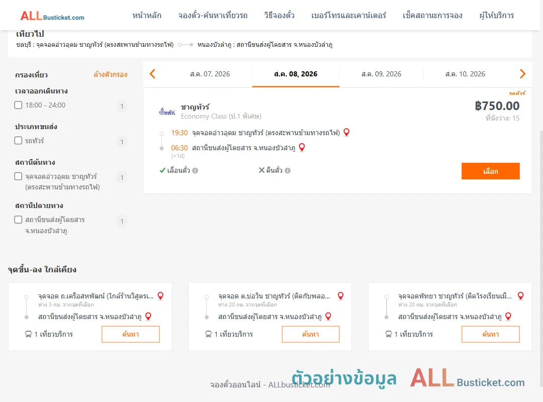 ตัวอย่างผลค้นหา อ่าวอุดม-หนองบัวลำภู