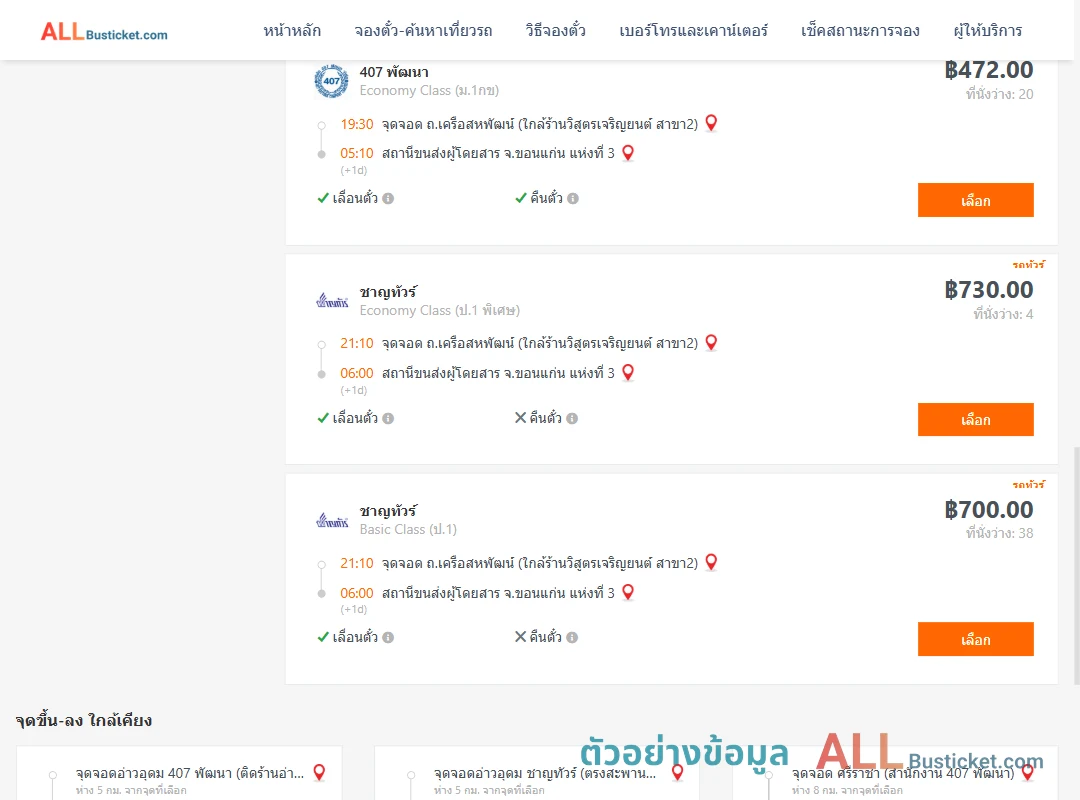 ตัวอย่างผลค้นหา เครือสหพัฒน์-ขอนแก่น