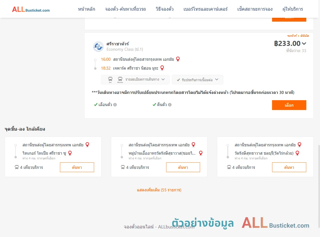 ตัวอย่างผลค้นหา เอกมัย-เจพาร์คศรีราชานิฮอนมูระ