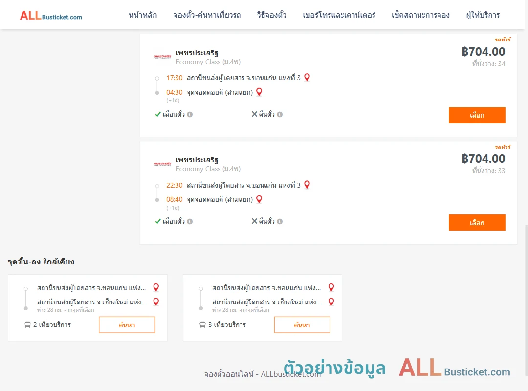 ตัวอย่างผลค้นหา ขอนแก่น-ดอยติ