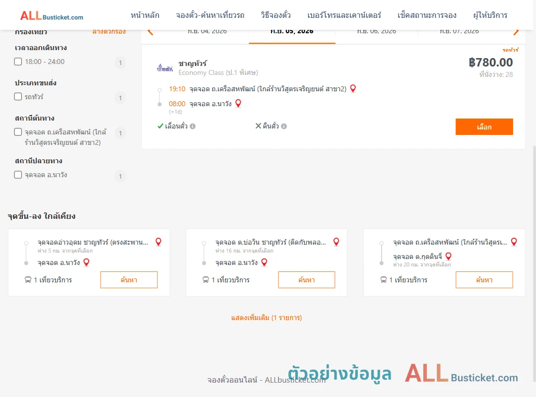 ตัวอย่างผลค้นหา ถ.เครือสหพัฒน์-นาวัง