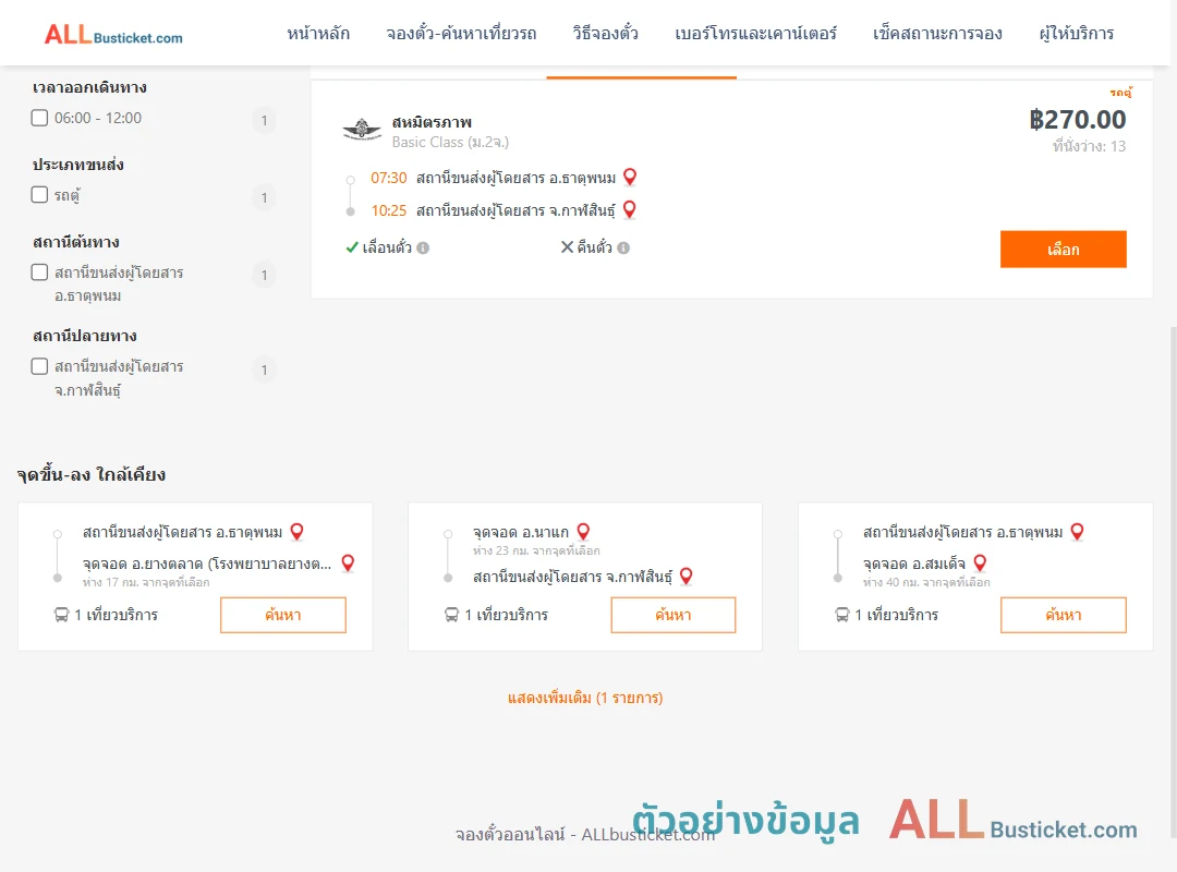 ตัวอย่างผลค้นหา ธาตุพนม-กาฬสินธุ์