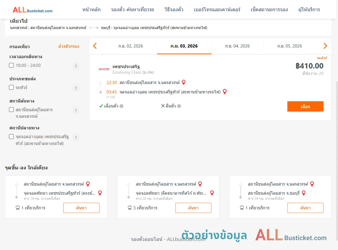 ตัวอย่างผลค้นหา นครสวรรค์-อ่าวอุดม
