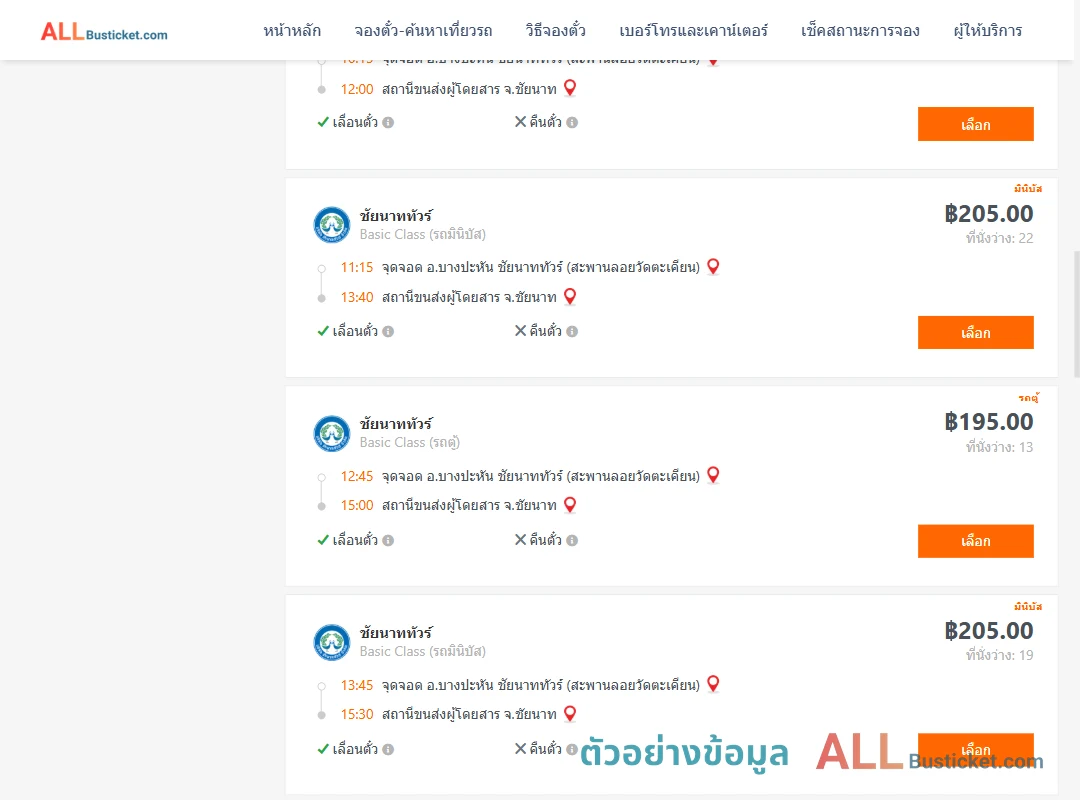 ตัวอย่างผลค้นหา บางปะหัน-ชัยนาท