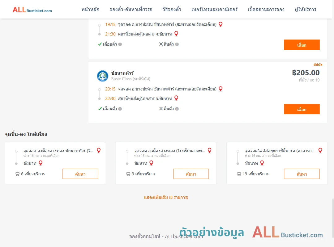 ตัวอย่างผลค้นหา บางปะหัน-ชัยนาท