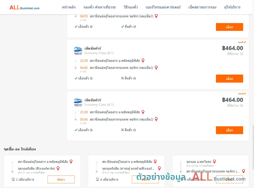ตัวอย่างผลค้นหา พยัคฆภูมิพิสัย-กรุงเทพฯ