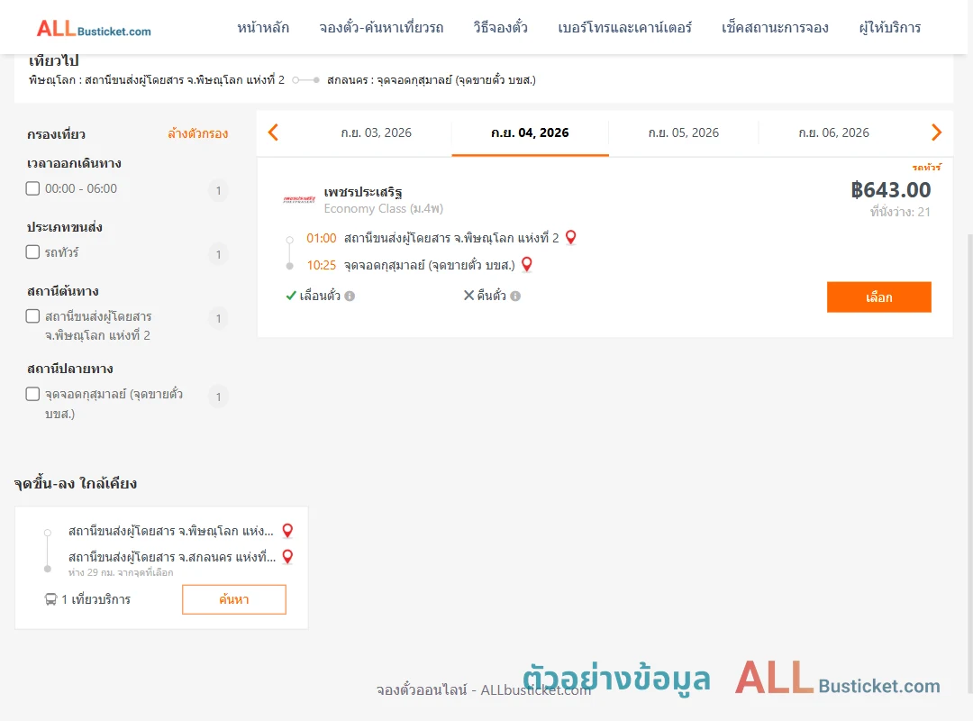 ตัวอย่างผลค้นหา พิษณุโลก2-กุสุมาลย์