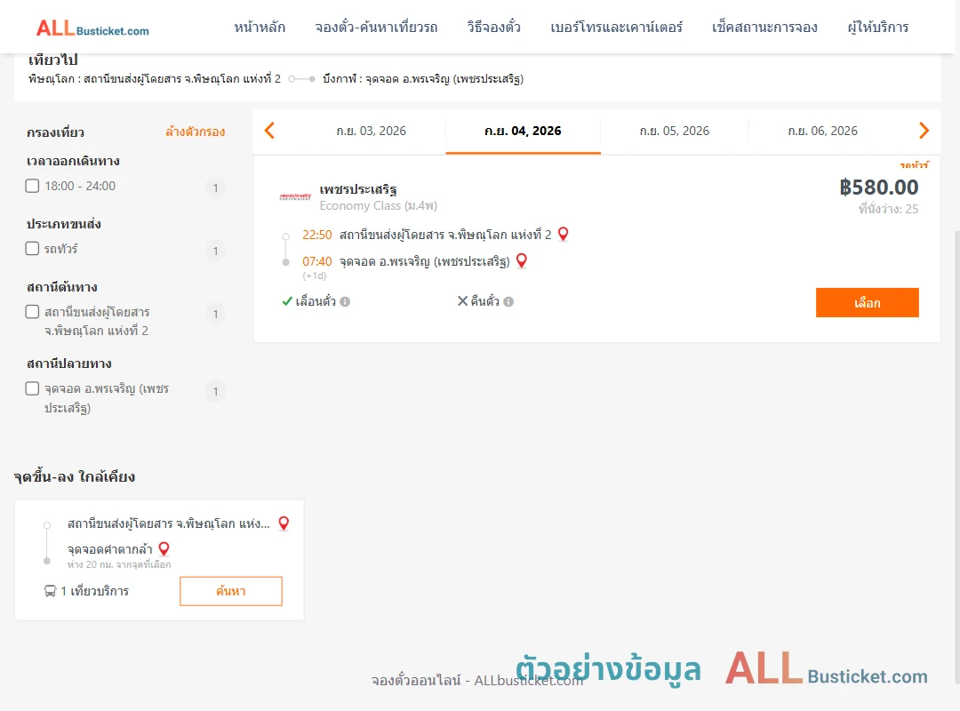 ตัวอย่างผลค้นหา พิษณุโลก2-พรเจริญ