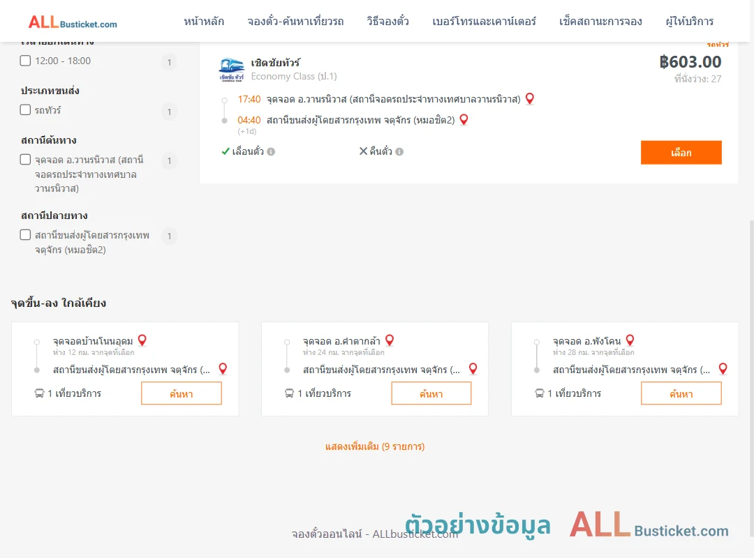 ตัวอย่างผลค้นหา วานรนิวาส-หมอชิต2