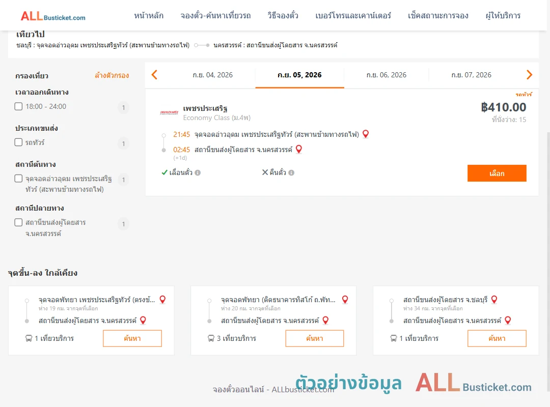 ตัวอย่างผลค้นหา อ่าวอุดม-นครสวรรค์