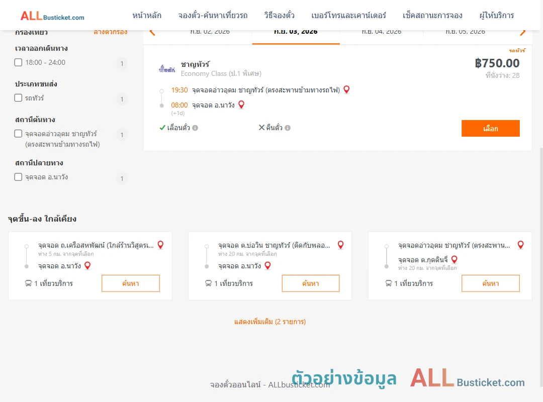ตัวอย่างผลค้นหา อ่าวอุดม-นาวัง