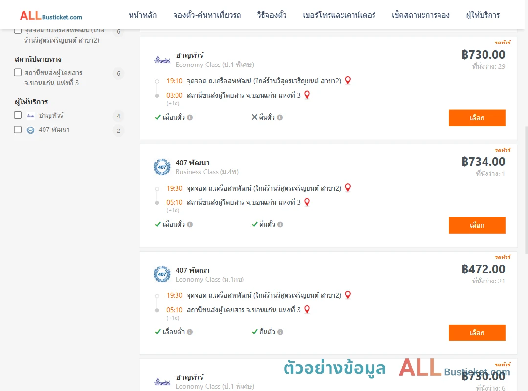 ตัวอย่างผลค้นหา เครือสหพัฒน์-ขอนแก่น