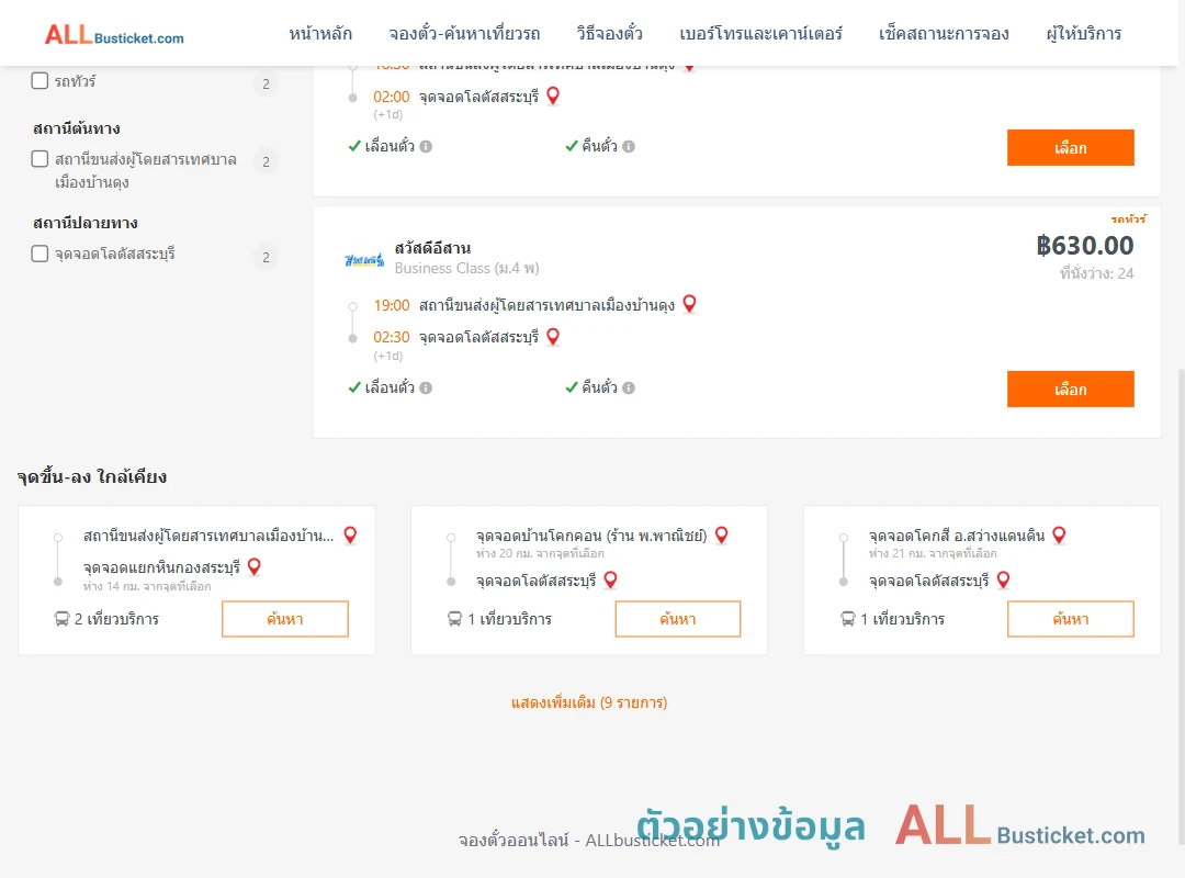 ตัวอย่างผลค้นหา เทศบาลเมืองบ้านดุง-โลตัสสระบุรี