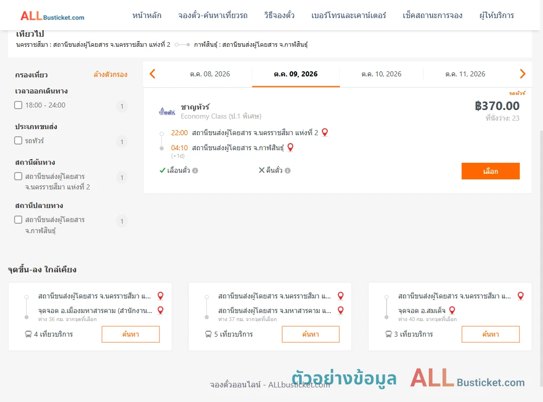 ตัวอย่างผลค้นหา นครราชสีมา2-กาฬสินธุ์