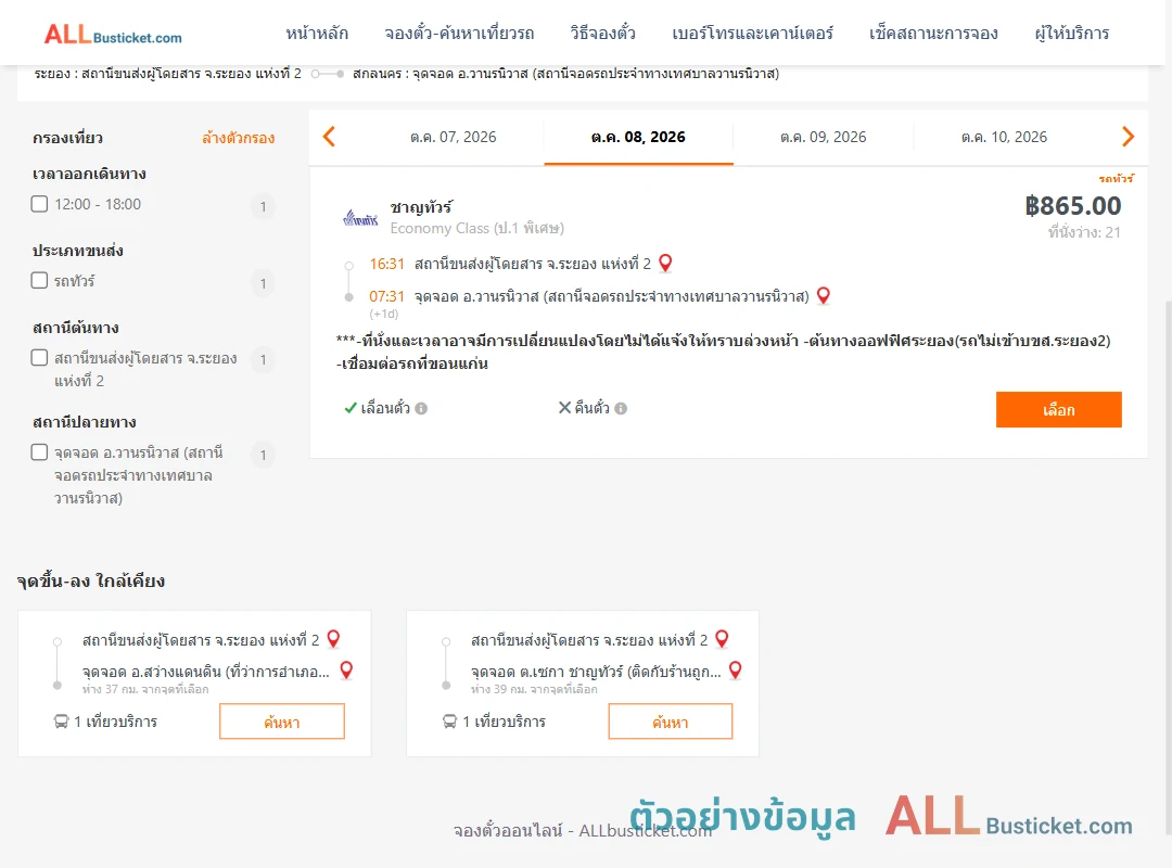 ตัวอย่างผลค้นหา ระยอง2-วานรนิวาส