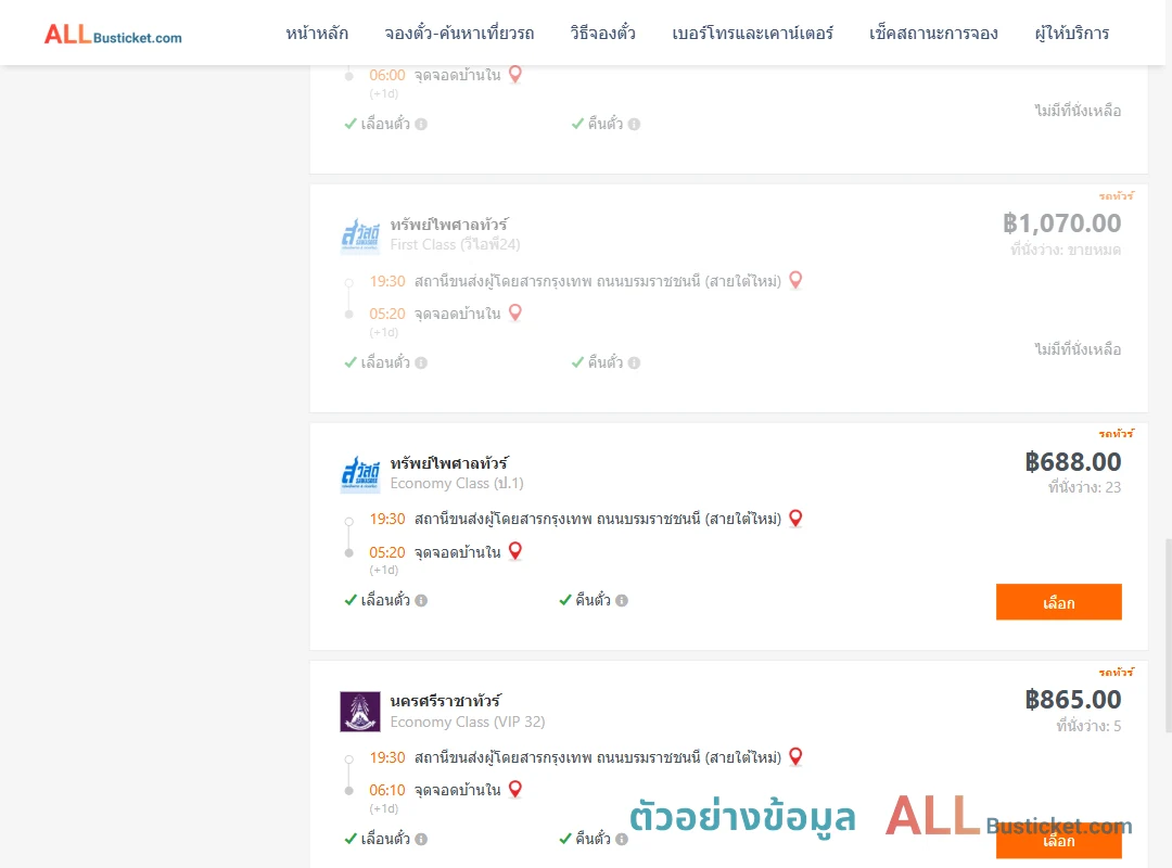 ตัวอย่างผลค้นหา สายใต้ใหม่-บ้านใน