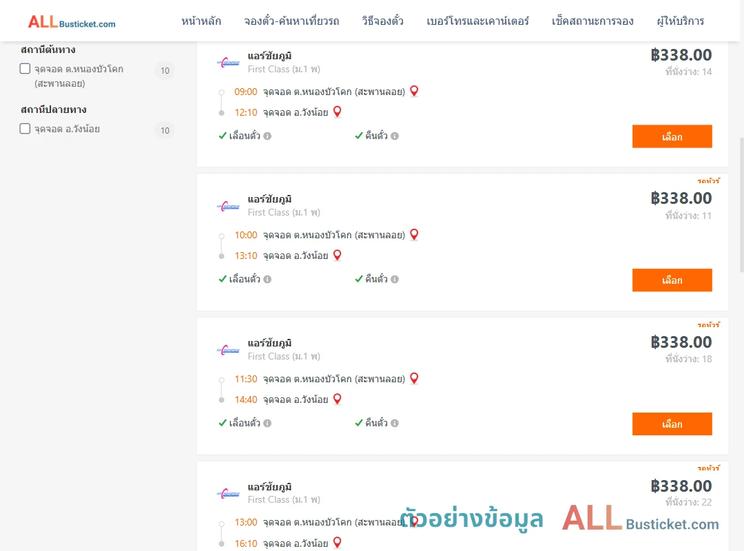 ตัวอย่างผลค้นหา หนองบัวโคก-วังน้อย